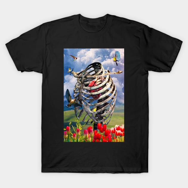 Birds, Blossoms, and the Hidden Heart T-Shirt by SeamlessOo